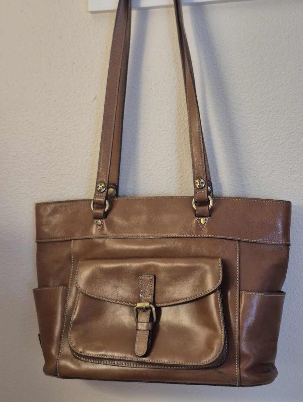 Patricia Nash Leather Tote Handbag in Brown - Classic Everyday Shoulder Bag